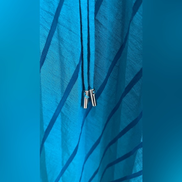 Club Monaco Burnout Pleated Maxi Dress in turquoise women’s size 8 - Picture 11 of 13